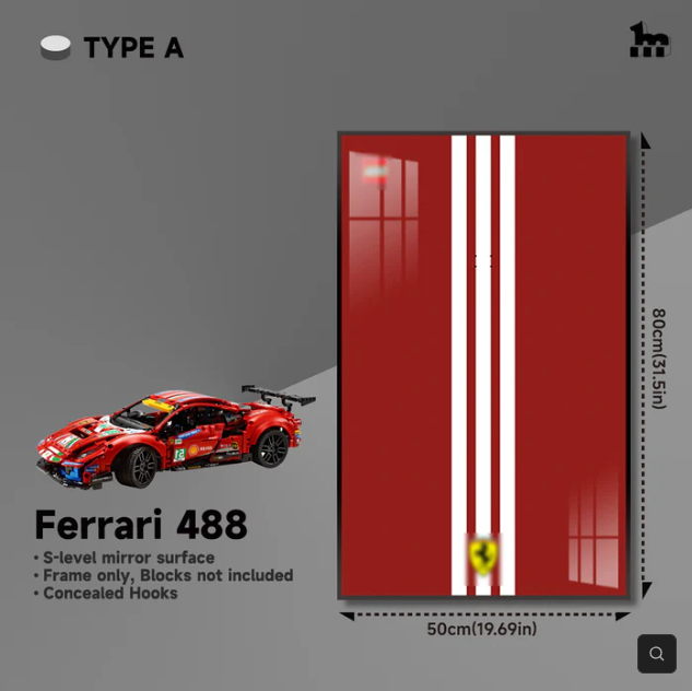 Display Rahmen für LEGO® TECHNIC™ Ferrari 488 42125