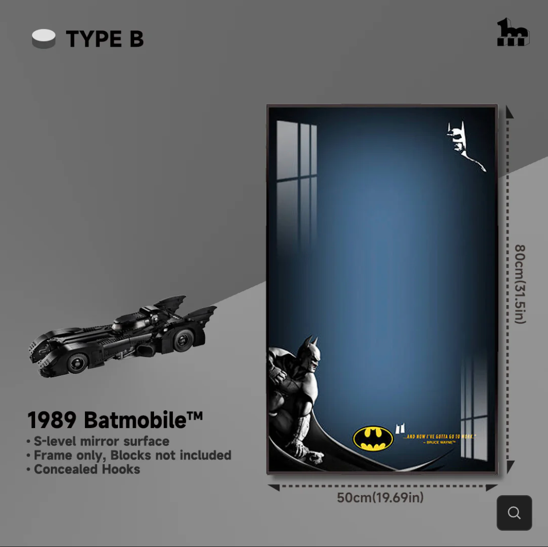 Display Rahmen für LEGO® TECHNIC™ Batmobile 1989 (76139)
