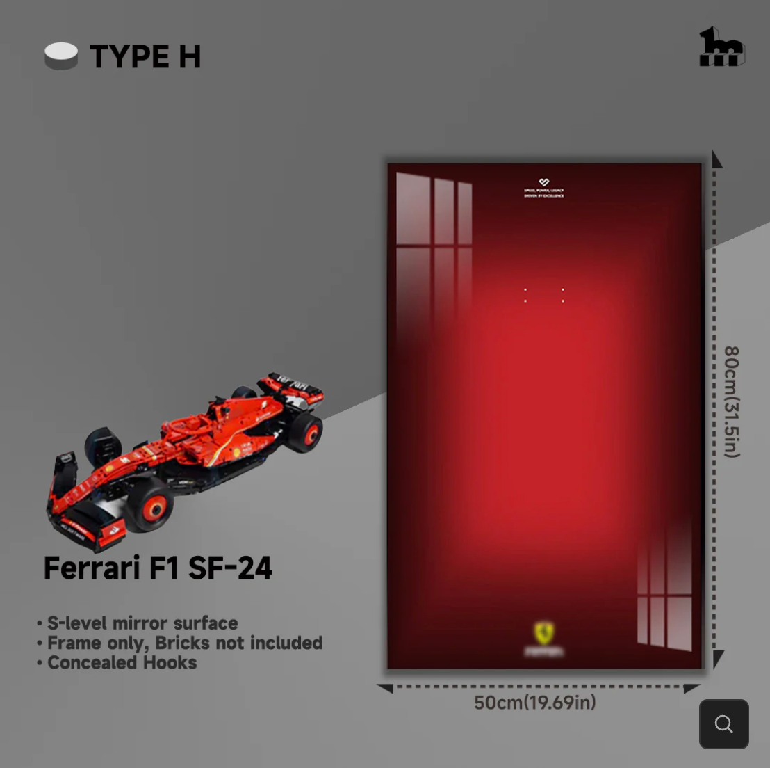 Display Rahmen für LEGO® TECHNIC™ Ferrari F1 SF-24 (42207)