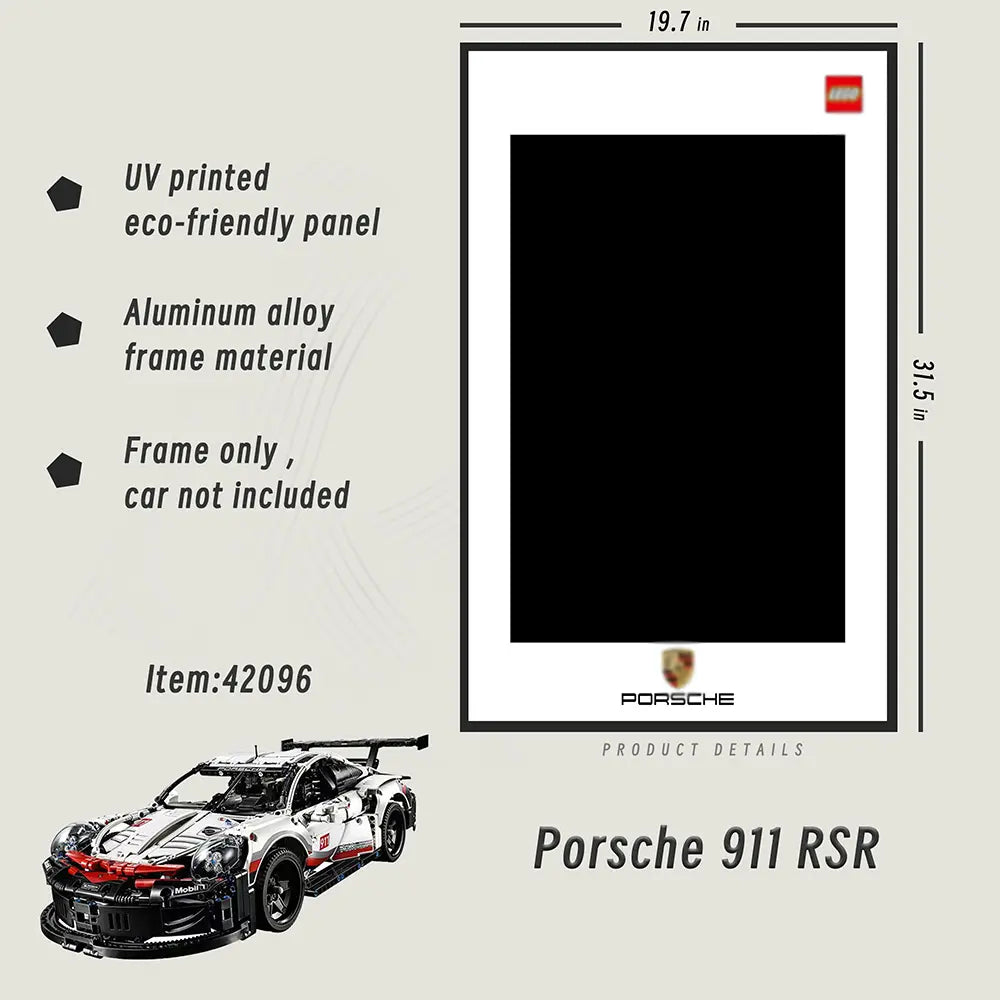 Display Rahmen für LEGO® TECHNIC™ Porsche 911 RSR 42096