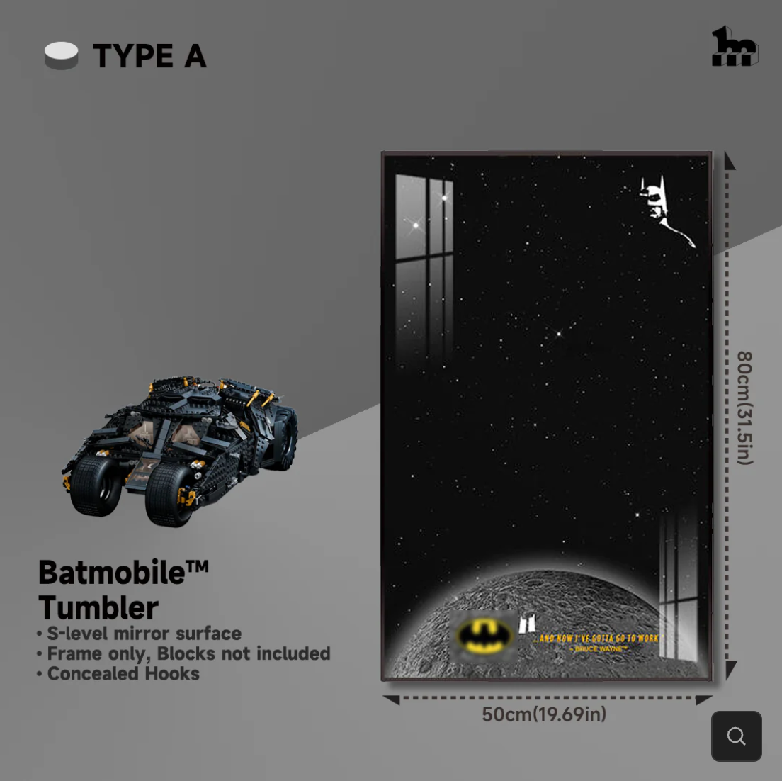 Display Rahmen für LEGO® TECHNIC™ Batmobile Tumbler